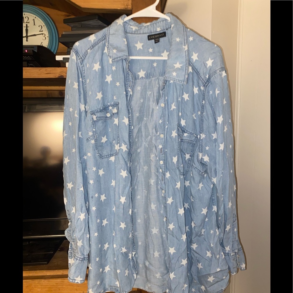 Lane Bryant Star Covered Button Up ⭐️
